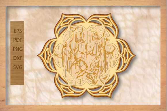 3d Layer Mandala Gold Wooden SVG 39