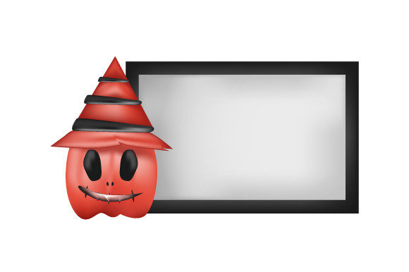 3d Pumpkin Witch Hat Blank Blackboard