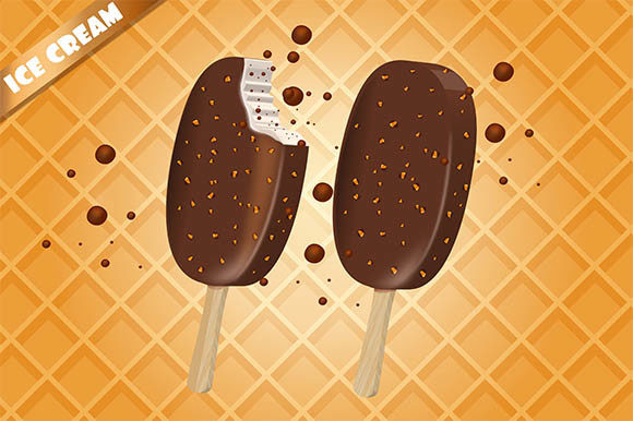 3D Realistic Ice Cream Paper Cutout