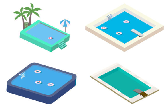 3D Swimming Pool Vector Collection