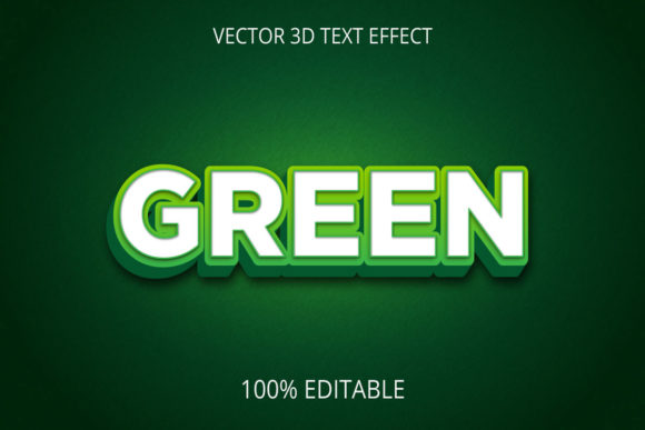 3d Text Effect Green Text