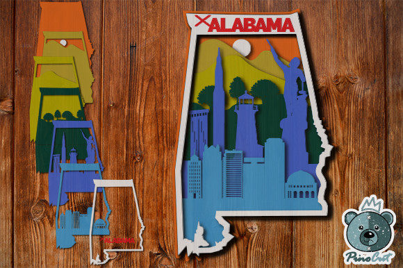 Alabama, 3D Layered Tropical Alabama