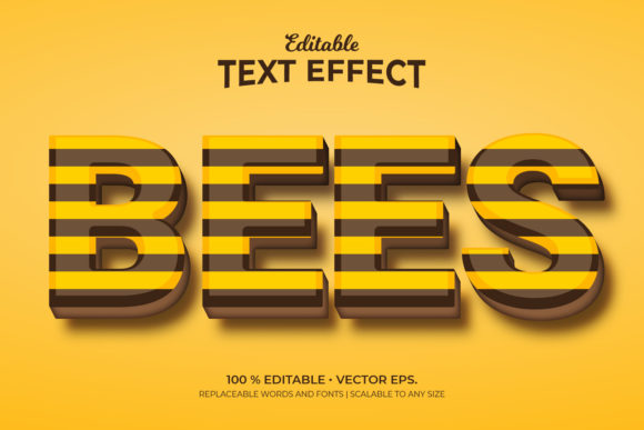 Bees 3D Text Effects