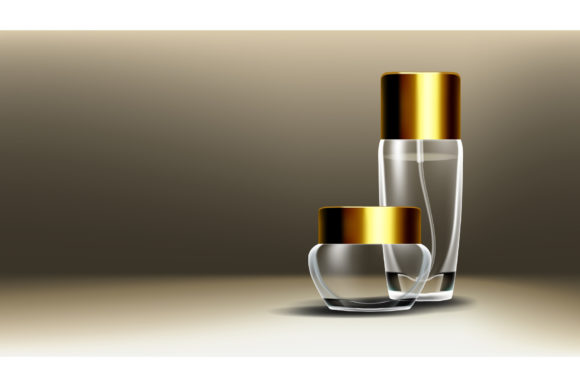 Cosmetic Glass Design Vector: Face Care