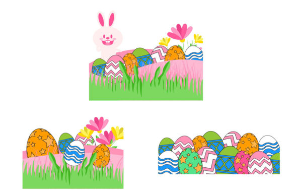 Easter Bunny Design with Green Field