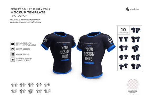 Elevate Your Apparel Designs with Sporty Tshirt Jersey 3D Mockup Bundle 2