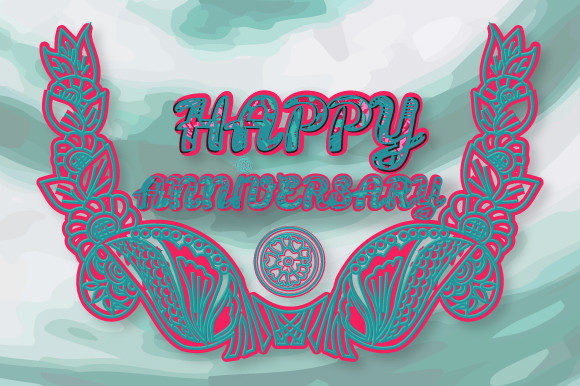 Elevate Your Celebrations with 3D Happy Anniversary Floral Layer Art2