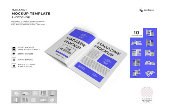 Magazine Paper 3D Mockup Template Bundle