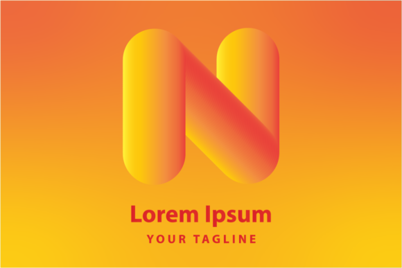 Modern Colorful N Letter Logo Design: Evaluating a 3D Gradient Pink and Yellow Aesthetic