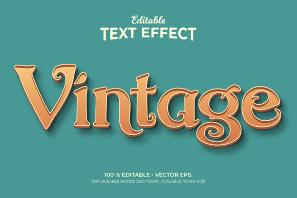 Vintage 3d Style Editable Text Effects